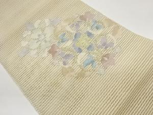 絽綴れ変わり花唐草に華文模様織出し名古屋帯